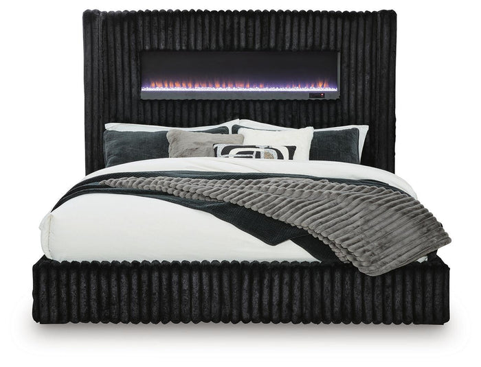 Tayleena - Upholstered Bed With Fireplace And Wireless Audio image 1