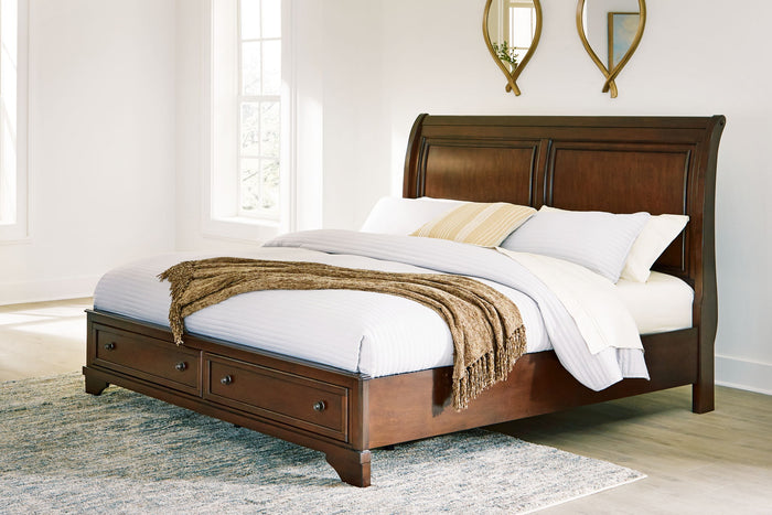 Trellington - King Sleigh Storage Bed - Brown image 2
