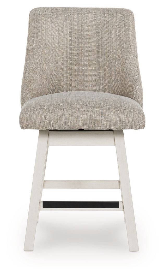 Robbinsdale - Upholstered Swivel Curved Back Barstool (Set of 2) - Antique White image 3