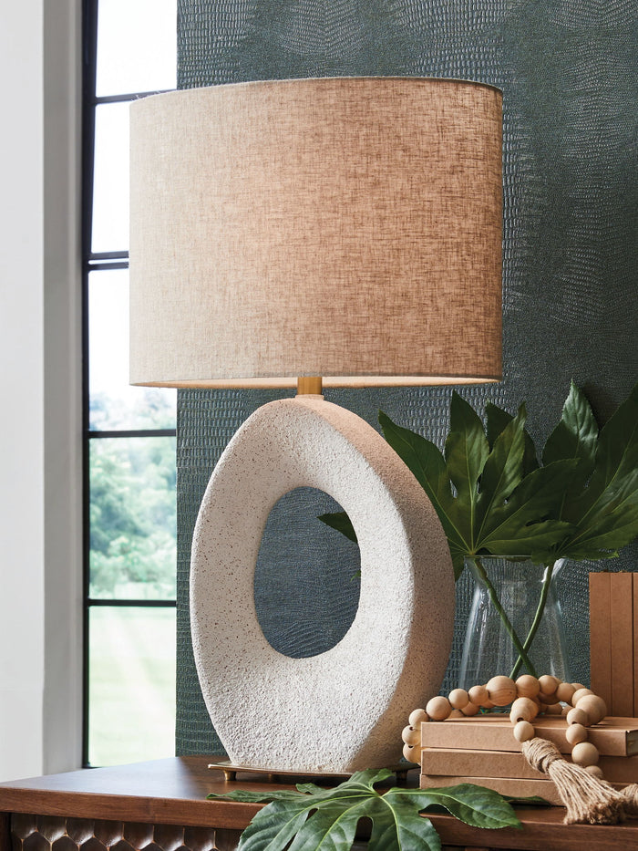 Trentlen - Paper Table Lamp - Cream / Gold Finish image 2