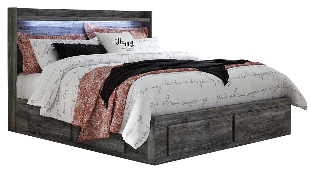 Gray / King / 4 Drawers