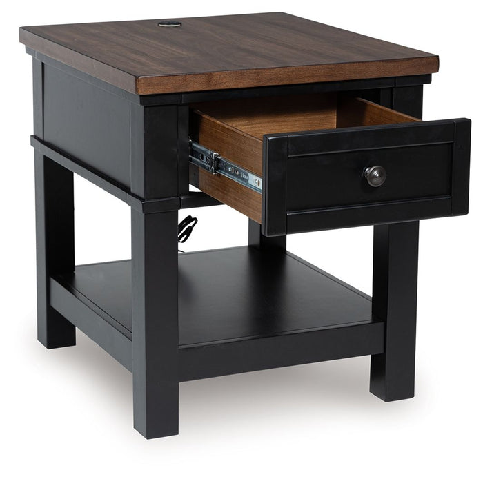Wildenauer - Rectangular End Table - Brown / Black image 2