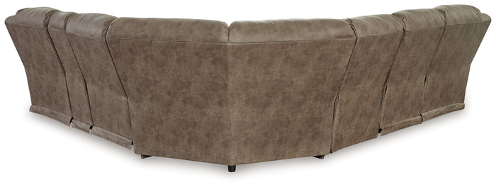 Ravenel - 4-Piece Power Reclining Sectional With Raf Power Reclining Loveseat With Console - Faux Leather - Fossil image 4