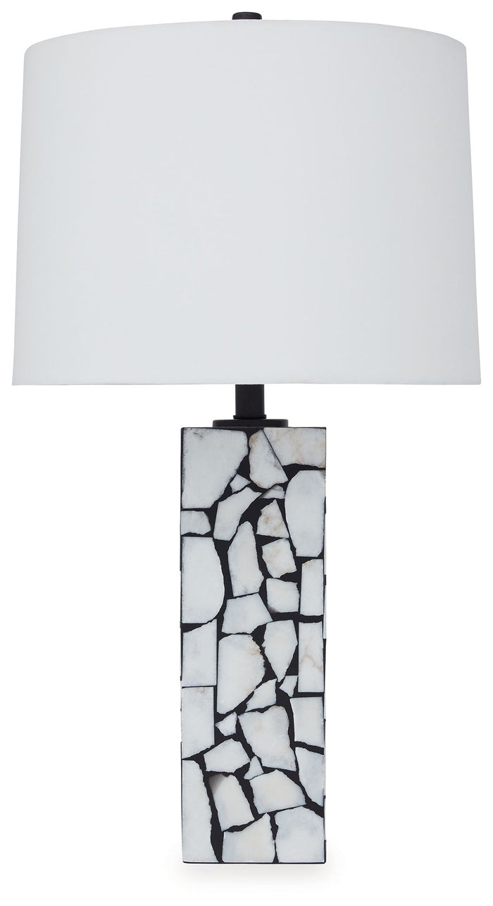 Macaria - Marble Table Lamp - White / Black image 1