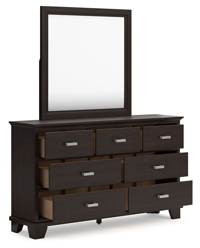 Covetown - Dresser And Mirror - Dark Brown image 2