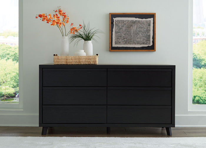 Danziar - Six Drawer Dresser - Black image 2