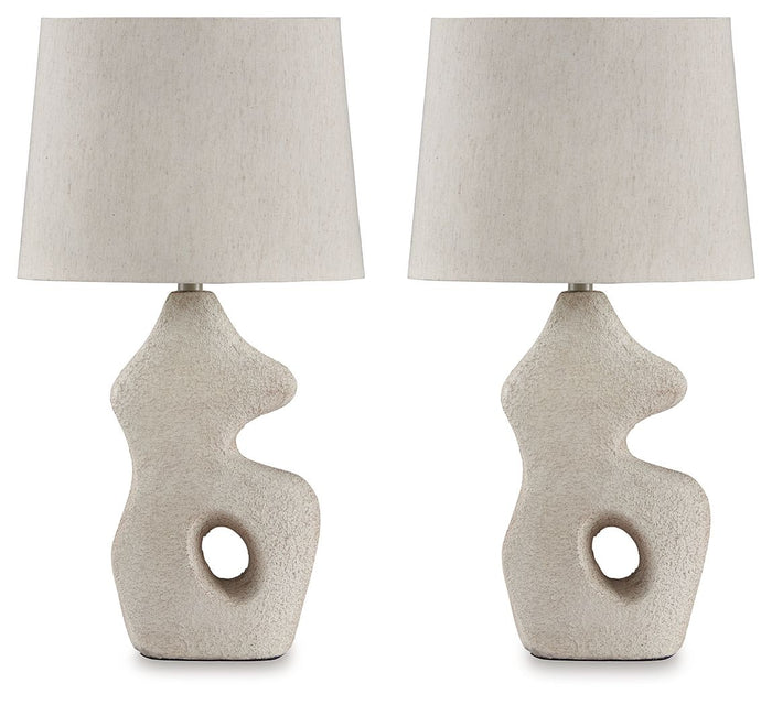 Chadrich - Paper Table Lamp (Set of 2) - Antique Beige image 1
