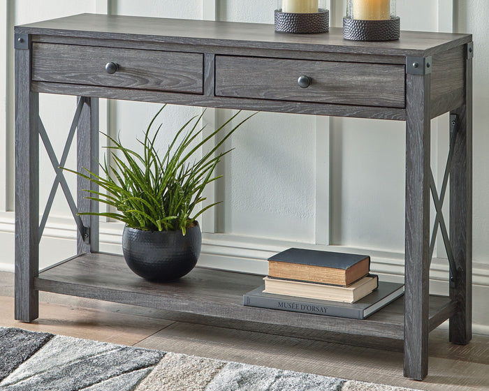 Freedan - Console Sofa Table - Grayish Brown image 3