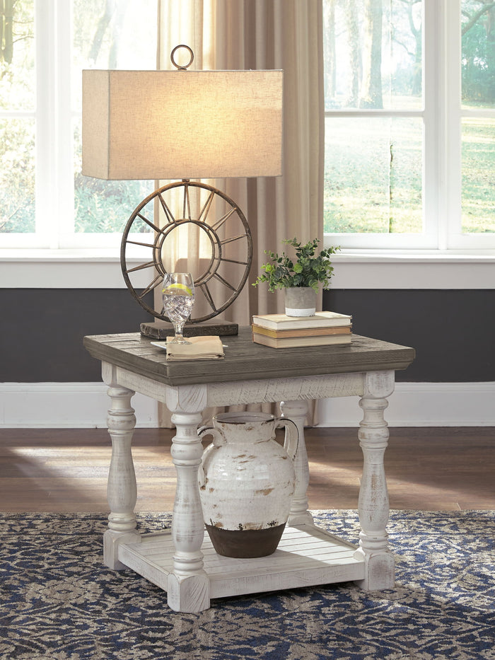 Havalance - Rectangular End Table - Gray / White image 3