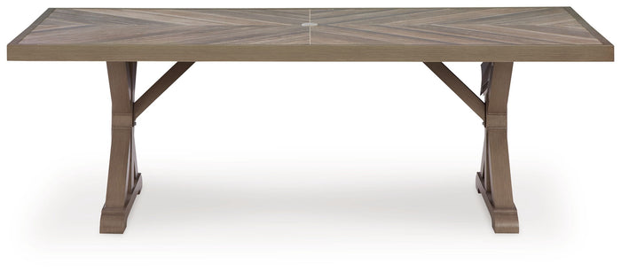 Laguna Heights - Rectangular Dining Table With Umbrella Option - Beige image 2