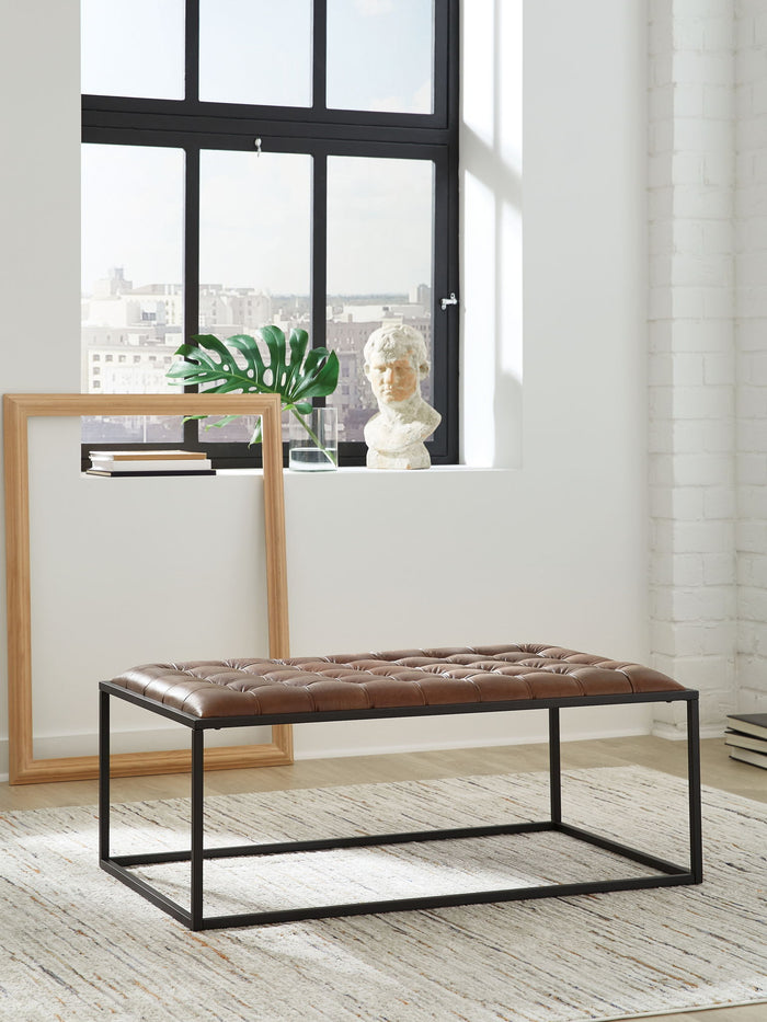 Junsor - Cocktail Ottoman - Brown / Black image 2