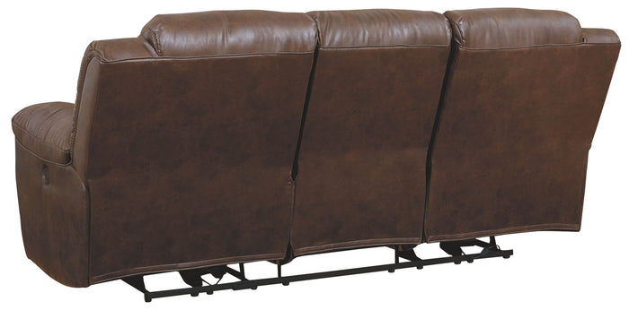 Stoneland - Power Reclining Sofa - Faux Leather - Chocolate image 2