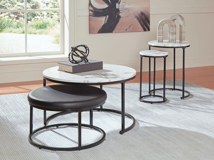 Jusmour - Occasional Nesting Table (Set of 4) - Black / White image 2