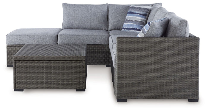 Petal Road - Loveseat Sectional, Ottoman, Table Set (Set of 4) - Gray image 2