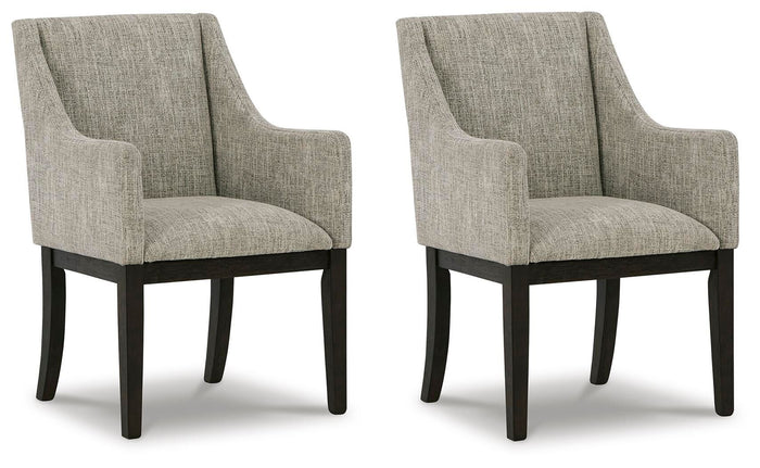 Burkhaus - Dining UPH Arm Chair (Set of 2) - Beige / Dark Brown image 1