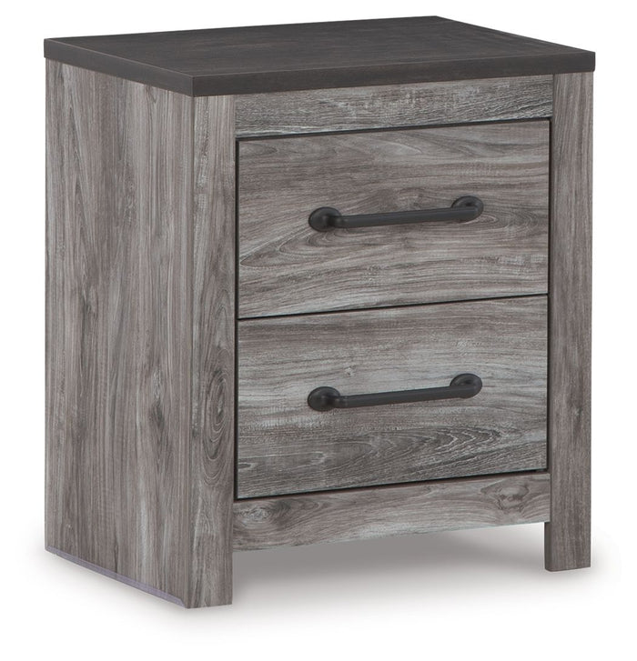 Bronyan - Two Drawer Night Stand - Dark Gray image 1