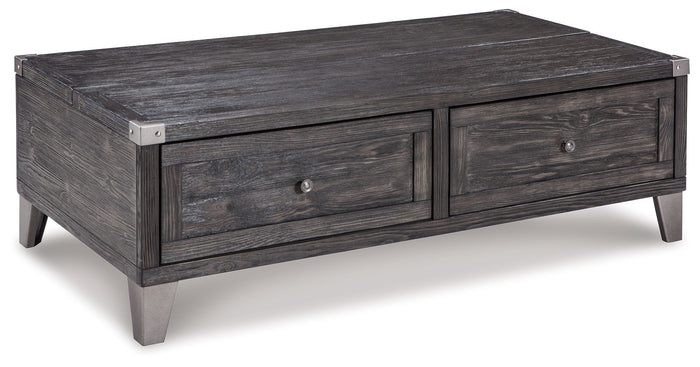 Todoe - Lift Top Cocktail Table - Dark Gray image 1
