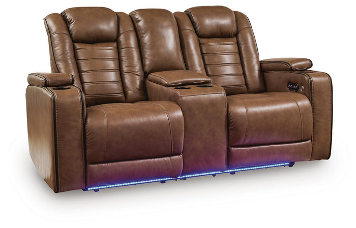 Gruaro - Power Reclining Loveseat With Console / Adjustable Headrest - Amber image 1