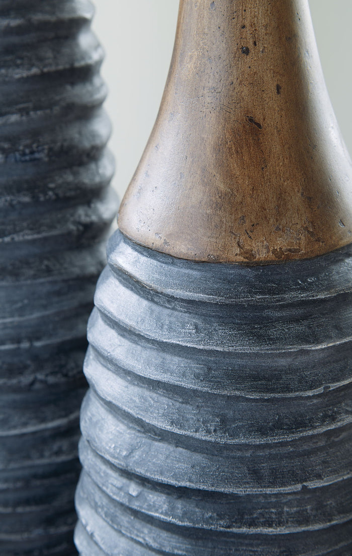 Blayze - Vase Set (Set of 2) - Antique Gray / Brown image 2