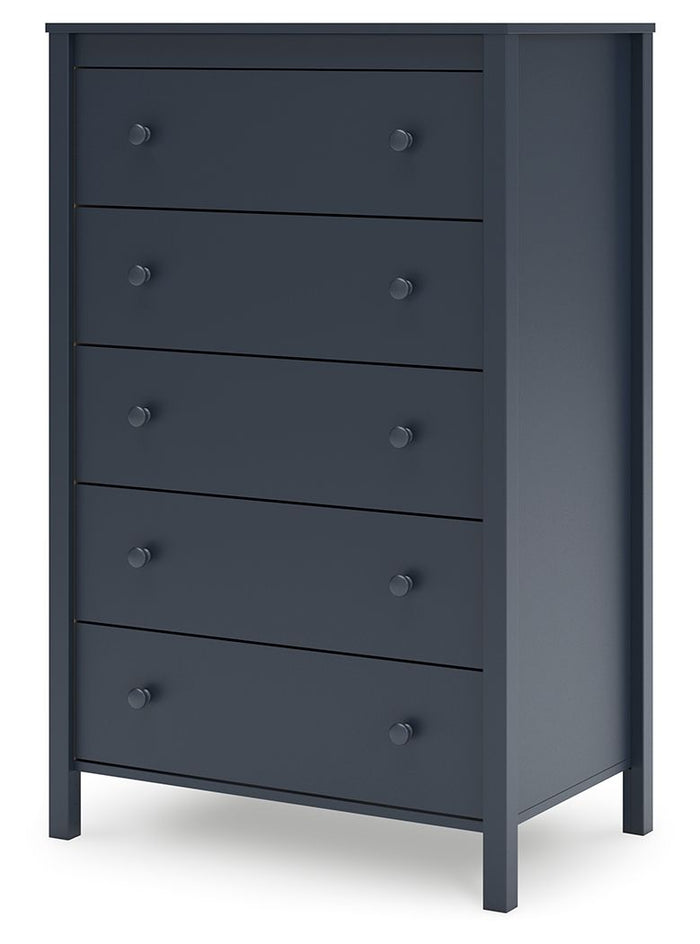 Simmenfort - Five Drawer Chest - Navy Blue image 4