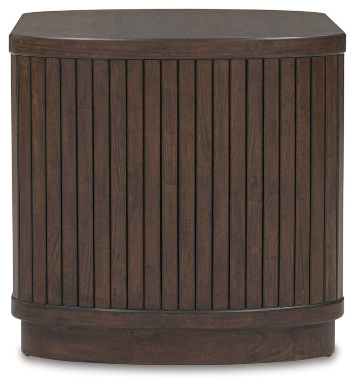 Korestone - Square End Table - Dark Brown image 2