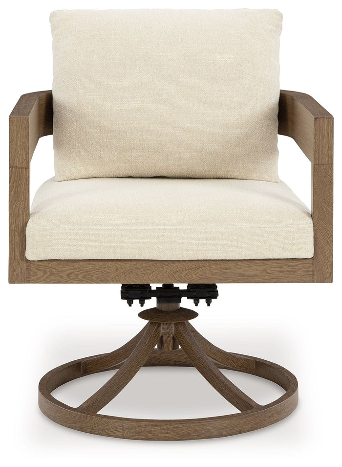 Serene Bay - Swivel Chair With Cushion (Set of 2) - Dark Brown / White image 4