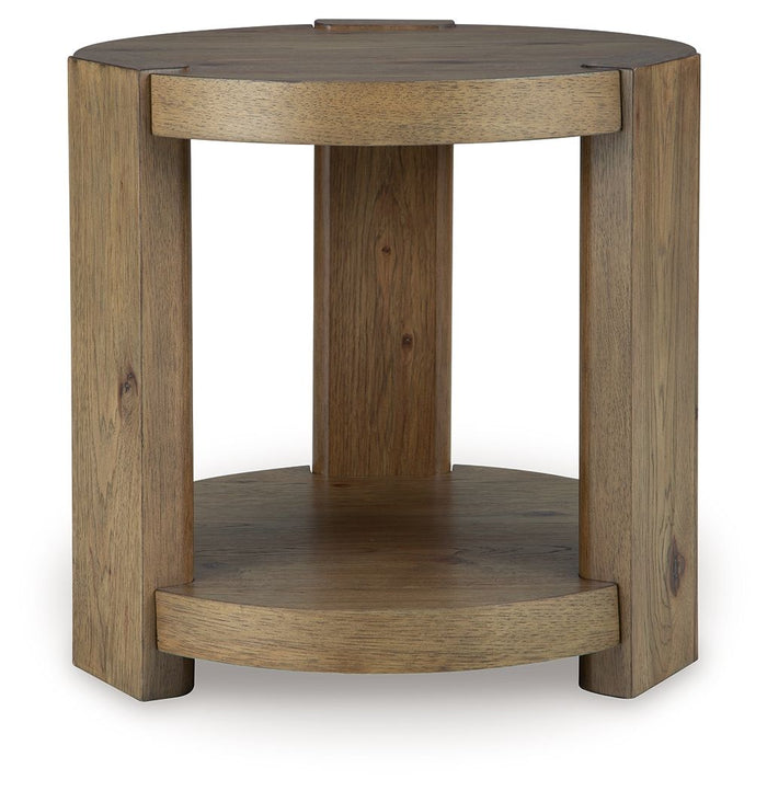 Flangren - Round End Table - Light Brown image 2