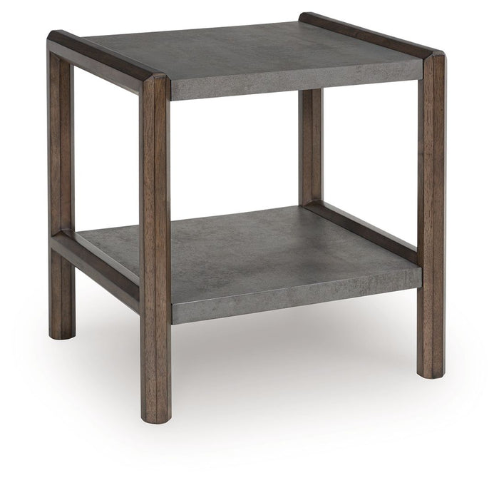 Kallenny - Rectangular End Table - Brown / Gray image 1