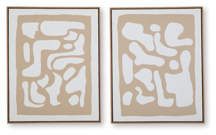 Waldett - Wall Art Set (Set of 2) - Beige / White image 1