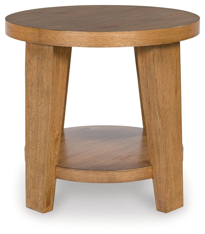 Kristiland - Round End Table - Light Brown image 3