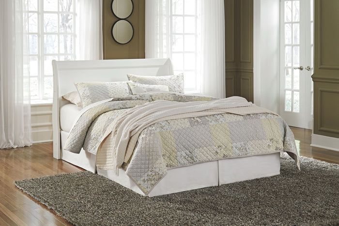 Anarasia - Queen Sleigh Headboard with Bolt on Bed Frame - White image 1