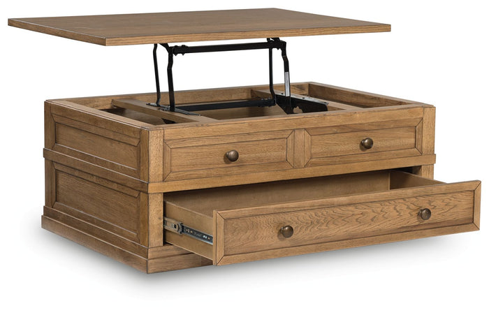 Sharlance - Lift Top Cocktail Table - Light Brown image 3