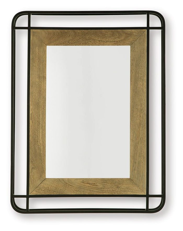 Beelman - Accent Mirror - Black / Brown image 1