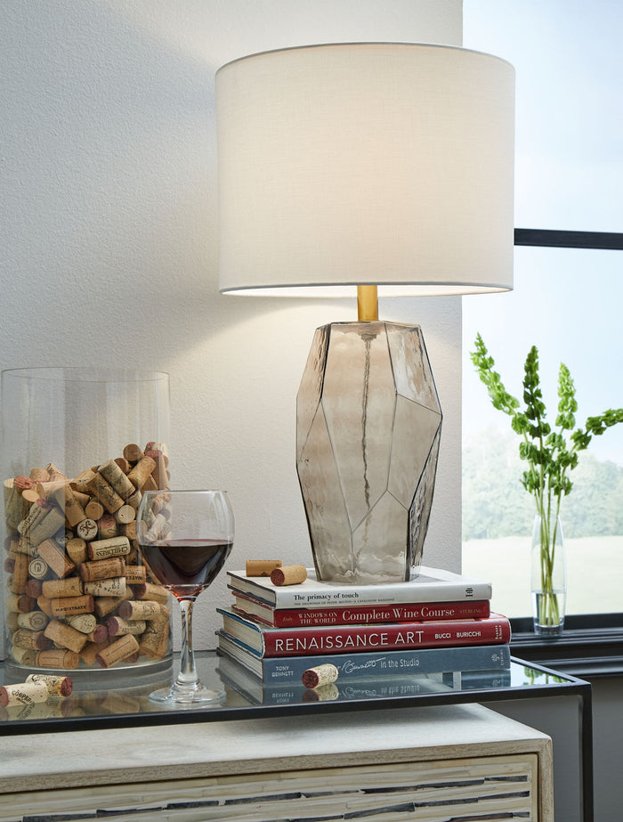 Taylow - Glass Table Lamp  - Gray image 3