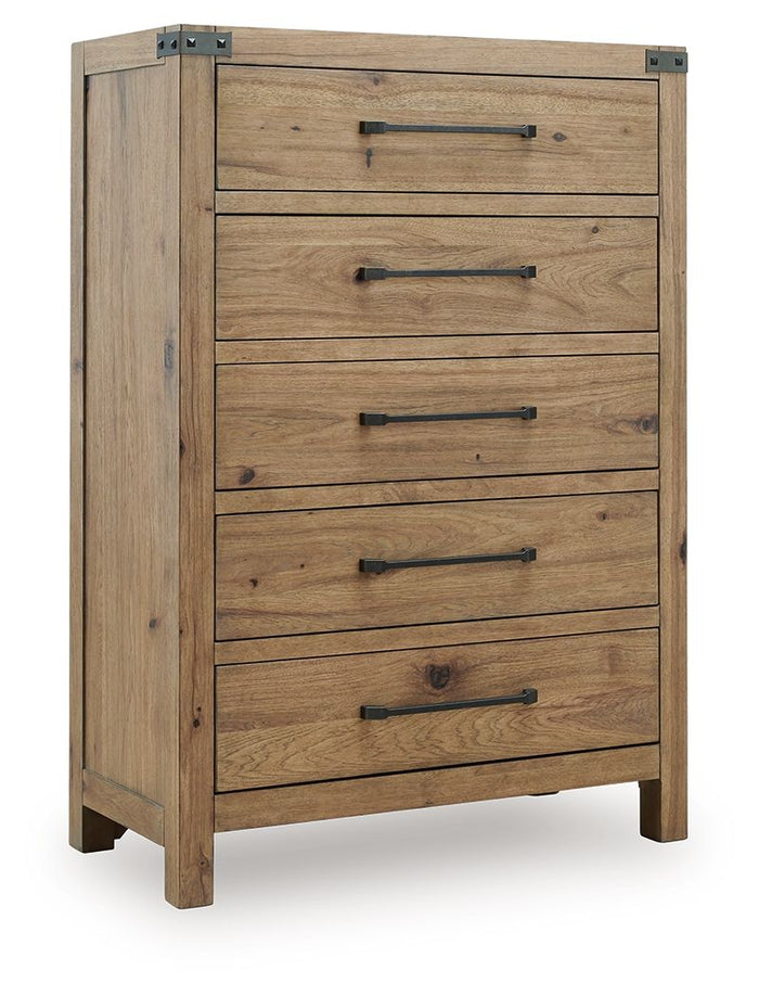 Ridgester - Five Drawer Chest - Light Brown image 1