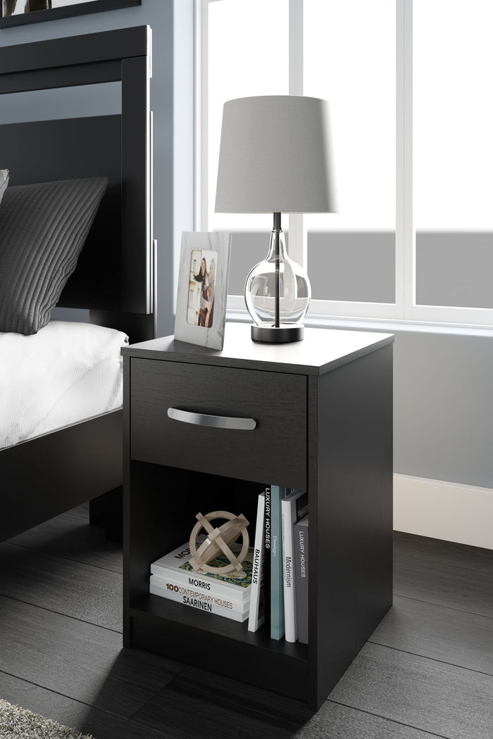 Finch - One Drawer Night Stand - 23" Height - Black image 2