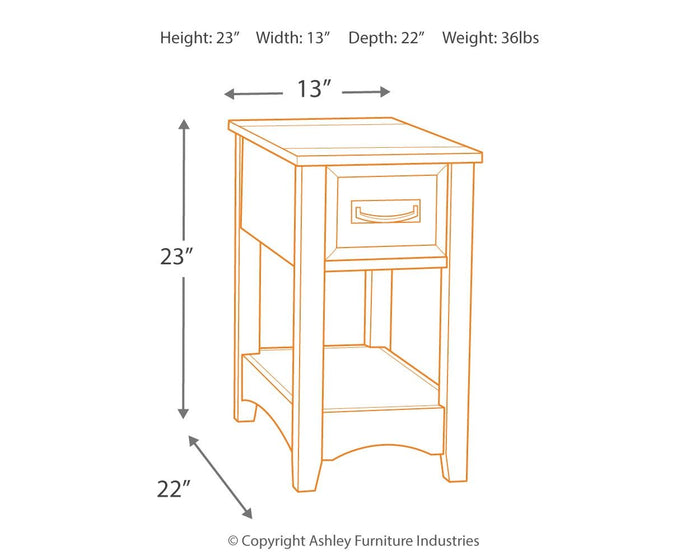 Breegin - Chair Side End Table - 1 Drawer - Brown image 4