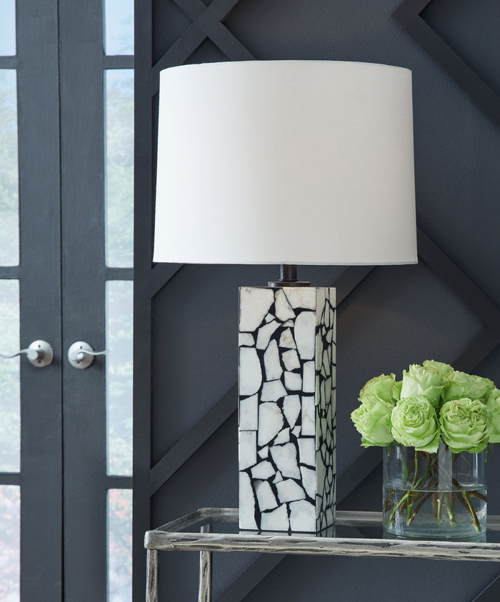 Macaria - Marble Table Lamp - White / Black image 2