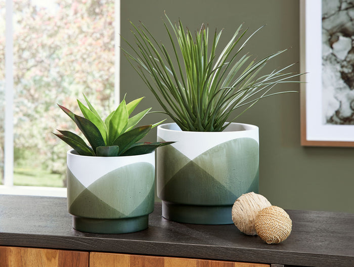 Ardenridge - Planter Set (Set of 2) - Green / White image 2