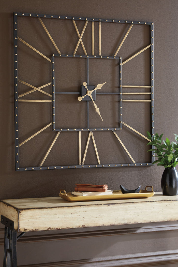 Thames - Wall Clock - Black / Gold Finish image 2