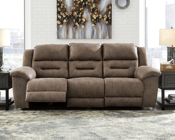 Stoneland - Reclining Sofa - Faux Leather - Fossil image 3