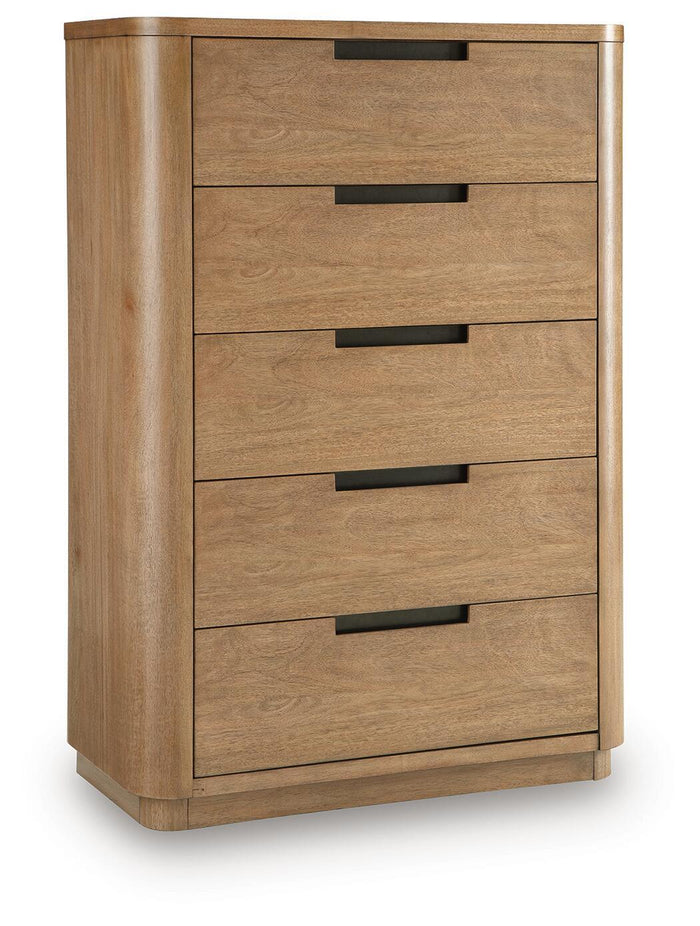 Pamaria - Five Drawer Chest - Light Brown image 1