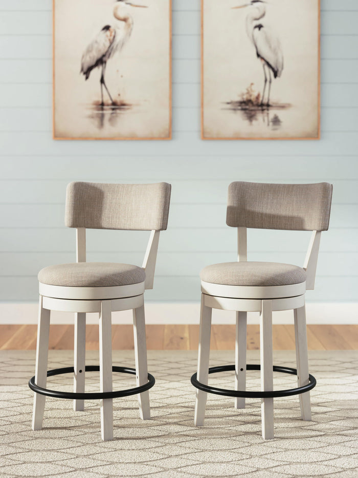 Robbinsdale - Upholstered Swivel Barstool (Set of 2) - Antique White image 2