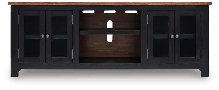 Wildenauer - XL TV Stand With Fireplace Option - Brown / Black image 3