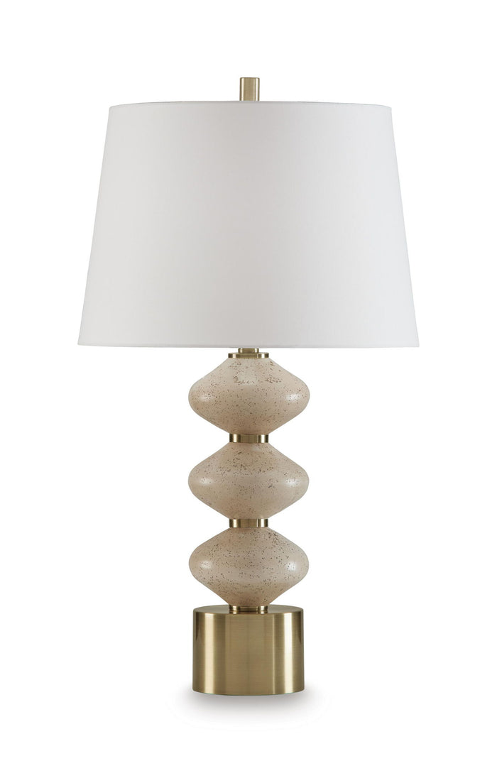 Wardthrone - Poly Table Lamp - Beige / Gold Finish image 4