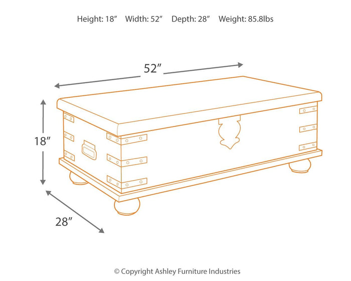 Carynhurst - Lift Top Cocktail Table - White Wash Gray image 3