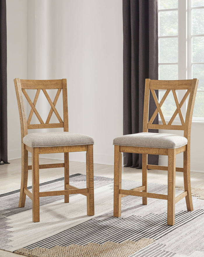 Havonplane - Upholstered Barstool (Set of 2) - Brown image 3
