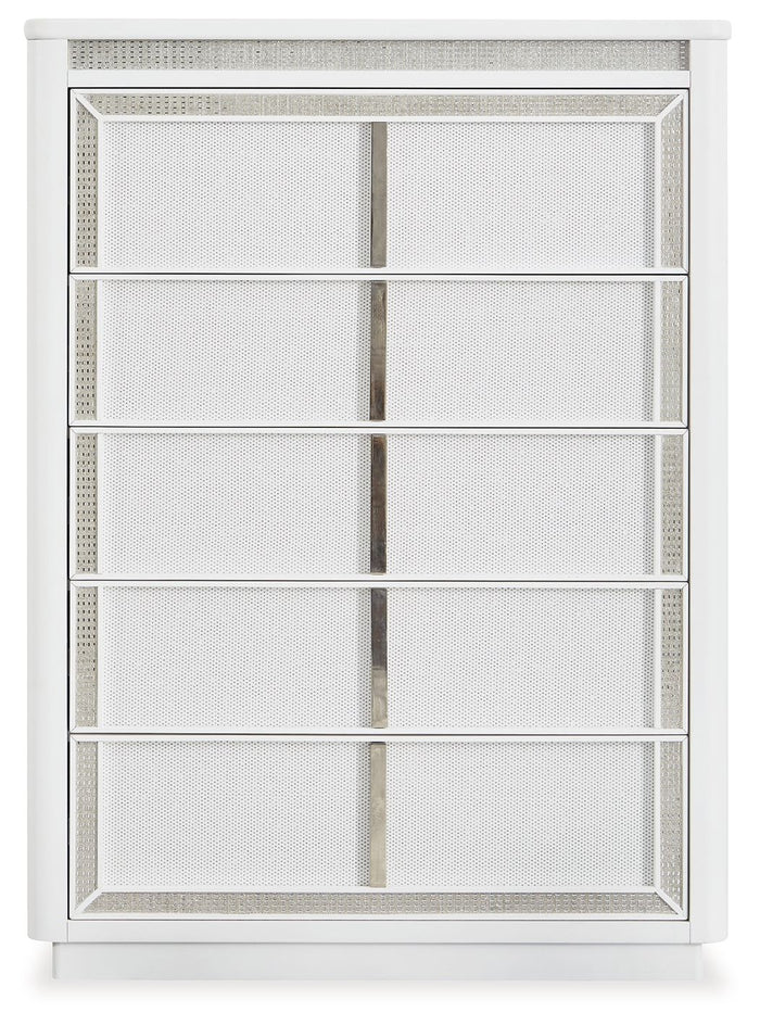 Chalanna - Five Drawer Chest - White image 4