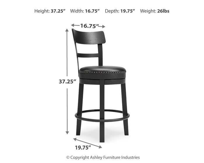 Valebeck - Full Back Swivel Stool image 6