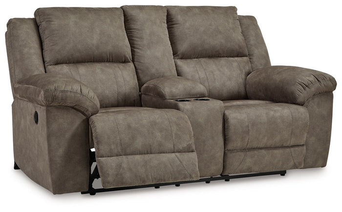 Laresview - Dbl Reclining Loveseat with Console - Fossil image 4